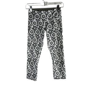 Lululemon Twiggy Print Nimbus Soot light Wunder Under Crop SZ 6